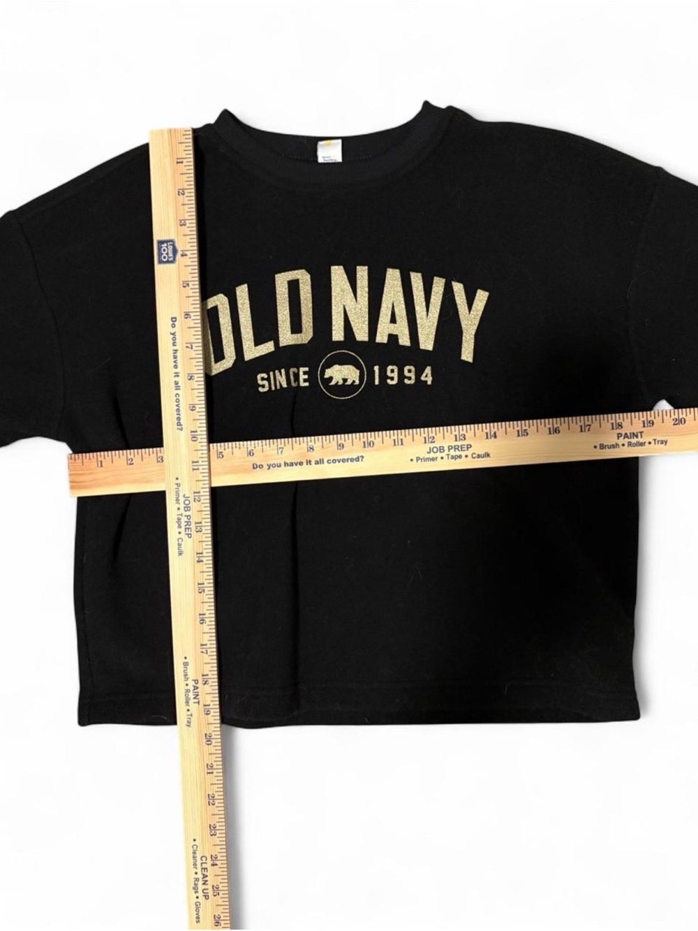 Old Navy Black Crewneck Sweater with Gold Logo - Picture 4 of 4